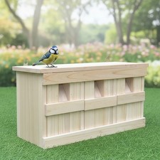 Nistkasten Vogelhaus Nisthöhle mit 3 Nistkammern Spatzenhaus Spatzenvilla Holz