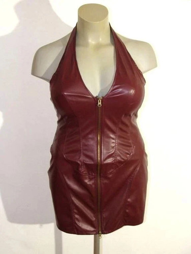 Leder imitat kleid weinrot - imitat,