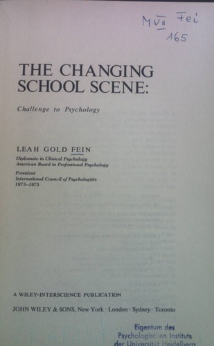 Changing school scene - changing,