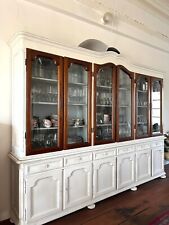 Schrank Geschirr Bibliothek 50er Jahre braun weiß