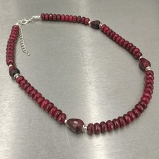 OPERHAUS edle designer Rubin-Halskette Kette Collier Weinrot