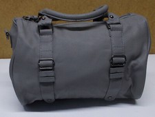 mittlere graue Damen KunstLeder Handtasche (Kelly Bag)