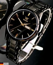 OLEVS Herren Männer Armband Uhr Herrenuhr Schwarz Farben Tag/ Datumsanzeige NEU