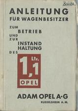 OPEL 1,1 Liter LAUBFROSCH 1929 Betriebsanleitung  Bedienungsanleitung BA VK