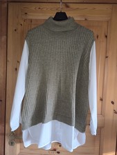 Langarmshirt, Bluse, Lagenlook, Two-in-one, Pullover, Gina Benotti, Gr 48/50