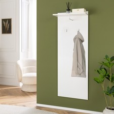 Wandgarderobe JUSTUS - 140cm - weiß - 2 Haken - Kleiderstange - Hutablage - Flur