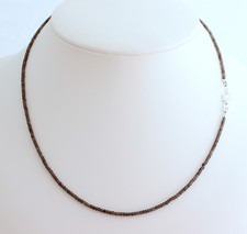 Rauchquarz Kette Edelsteinkette Facettiert Kugel Collier Braun Geschenk ca.45 cm
