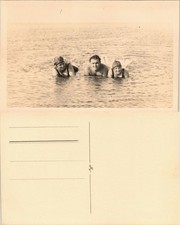 Swinemünde Świnoujście Badende Mann u. Frauen 1929 Privatfoto Foto