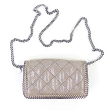 STELLA MCCARTNEY Tasche Cross Bodybag Falabella Kette Metallic Beige Silber