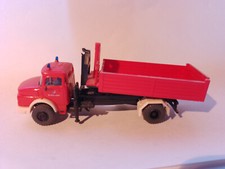 Preiser Mercedes Benz LA 1924 MB DB Mulde Kran Feuerwehr mit Besatzung 1:87 Fire