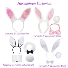 HASEN OHREN SCHWANZ Karneval Ostern JGA Party Tier Kostüm Haarreif Bunny  H12