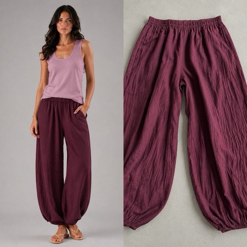 Damen leinenhose pluderhose - leinenhose,