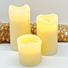 3er SET ECHTWACHS-Kerzen LED