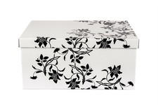 Aufbewahrungsbox 3er Set mit Deckel Stapelbox Deko Box Pappe Kiste Karton Blumen