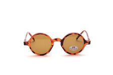 Runde Sonnenbrille Kunststoff Braun Havanna Vintage 80er Jahre Retro 40er Jahre