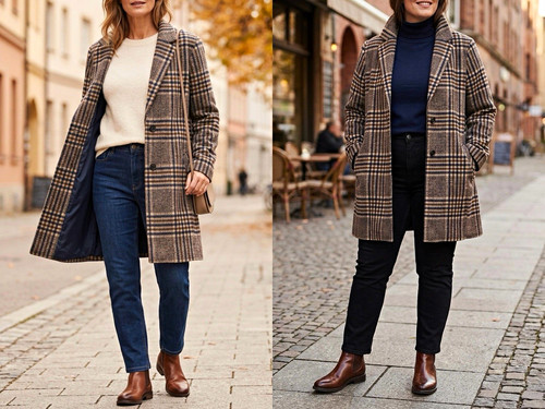Damen mantel kariert gr - damen,