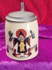 Antiker kleiner Bierkrug. m. Zinndeckel 1/4 L. Gruss aus München