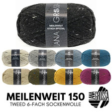 Lana Grossa MEILENWEIT 150 g TWEED warme 6-fach Sockenwolle 390 m