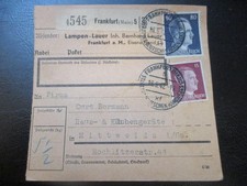 #2231 Paketkarte Lampen-Lauer, Frankfurt nach Mittweida