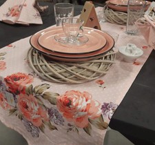 Rattankranz Natur Grau-Weiß -