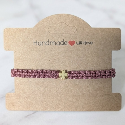 Makramee armband mit kleeblatt - armband,