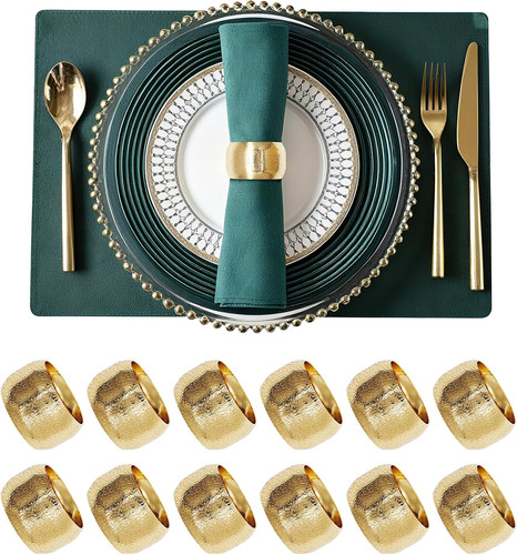 Serviettenringe gold 12 - serviettenringe, gold,