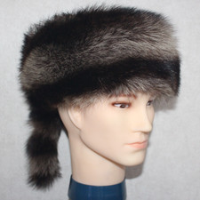 Waschbär Pelz Trapper Mütze