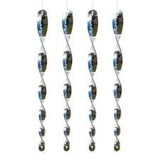 CIM Windspiel Pirouette Windspirale 29cm Silber 4er Deko Vogelabwehr Baum