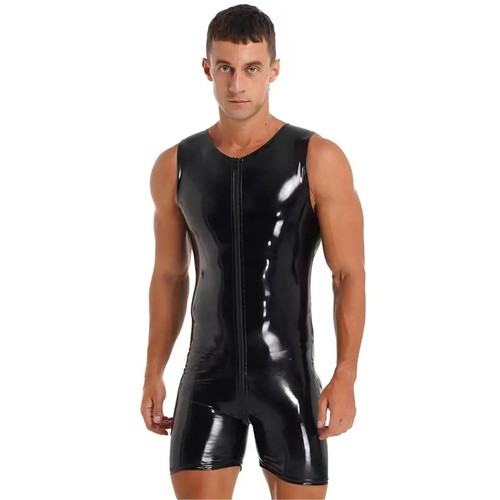 Herren latex optik - herren, jumpsuit