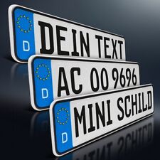 1x Mini Kfz-Kennzeichen Alu | Wunschtext Namensschild | Geburtstag Nummernschild