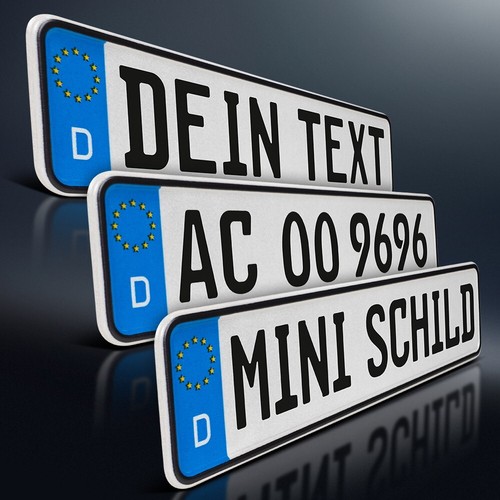 Mini kfz kennzeichen alu - 1x,