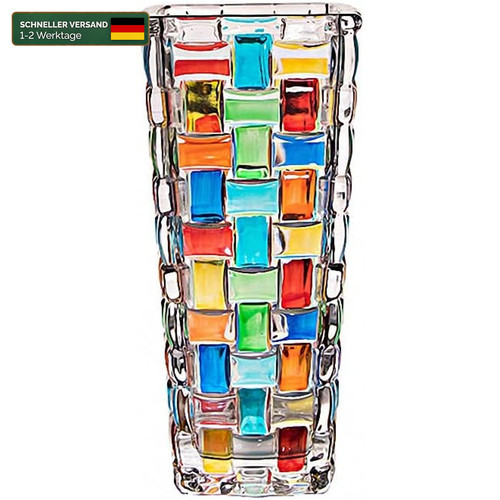 Glasvase handbemalt bunt 5 - glasvase,