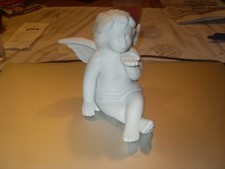 Sitzender Engel Rosenthal Bisquittporzellan weiß Porzellan 14cm groß