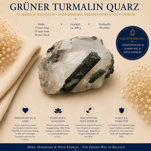 Grüner turmalin auf quarz - turmalin,