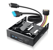 Frontpanel Kartenleser USB-HUB Einbaurahmen 2,5" 3,5" HDD in 5,25 Zoll Schacht