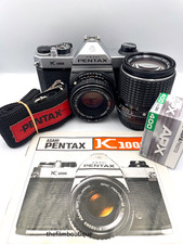 Pentax K1000 Film Camera + 50MM f2.0+135mm f/3.5 Lens+ Film, Strap And Booklet