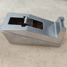 1 neuwertiger Büro Tesafilm Abroller Tischabroller für Klebeband 20mm Silber 