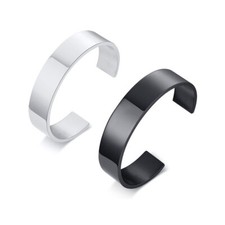 Breite Armspange aus Edelstahl Damen Herren Armreif Armband