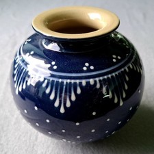 Vase Kohren Keramik blau weiß