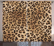 Abakuhaus, Leopard-Druck Rustikale Gardine , 280 cm x 225 cm