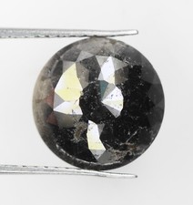6.16 CT Natürlich Lose Rund Rose Schnitt Diamant Schwarz Farbe Rustikal Für Ring