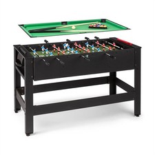 Billardtisch Kicker Spieltisch 2in1 Tischfussball Multigame inkl Zubehör schwarz