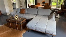 Hülsta-Sofa Ecksofa 420 Eckgarnitur Stoff grau inkl. Kopfteilverstellung 313x170