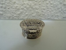 ALBO kleine Pillendose Deckeldose floral Rosenmuster in Echtsilber 835 neu