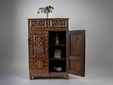 antik-look orient Massivholz Schrank kommode cabinet cupboard mit malerei 23/RAJ