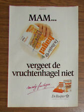 Seltene Werbung DE RUIJTER Hagel Brotaufstrich bunte Streusel Niederlande 1987