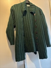 Strickjacke Merino Damen Grün M  40 42 Wolle Langarm Warm Dunkelgrün Übergang