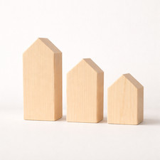 Holzhaus Deko 3 er Set aus
