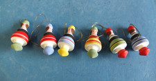 6 x alter Christbaumschmuck, Kreisel, Holz handbemalt, Erzgebirge