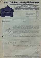 LEIPZIG-HOLZHAUSEN, Brief 1943, Holzbearbeitungsmaschinen-Fabrik Kurt Zeidler